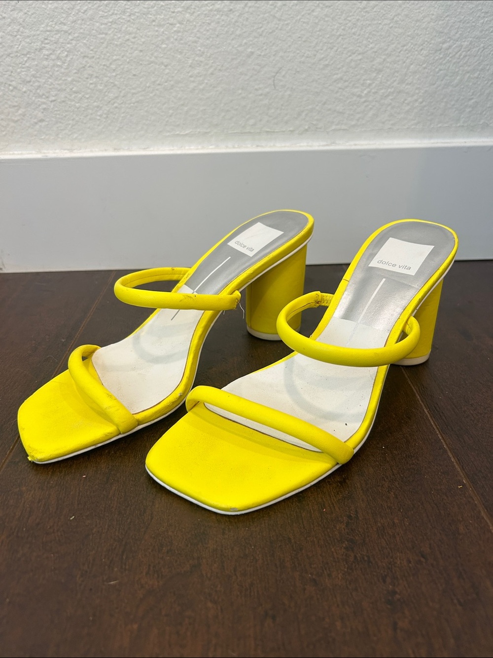 Dolce Vita Noles sandals in neon yellow leather